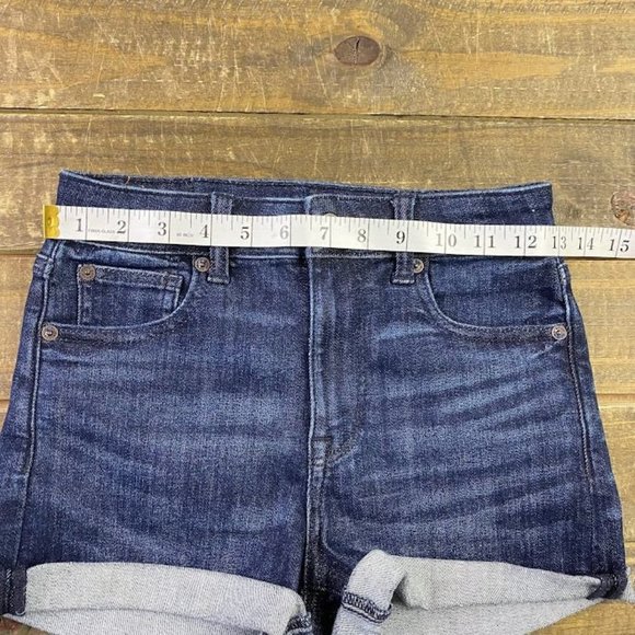 American Eagle Next Level Stretch Super Hi-Rise Shortie Cut Off Shorts Size 0 - Picture 6 of 10